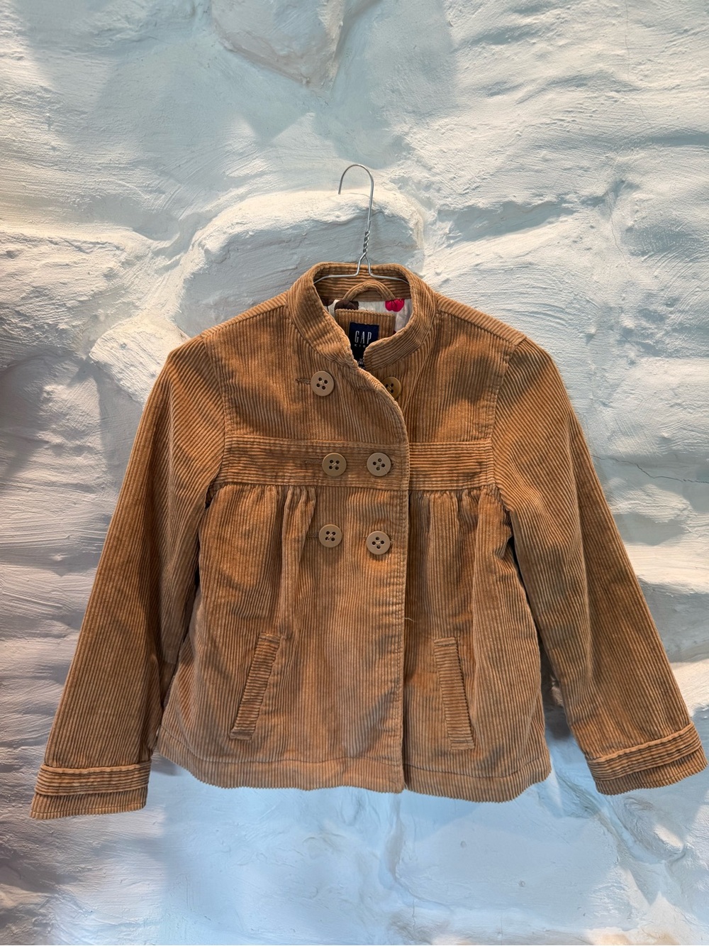 GAP Kids Girls Tan Corduroy Double-Breasted Jacket Size (8) Medium